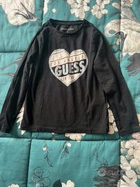 T-shirt Guess bambina manica lunga nera