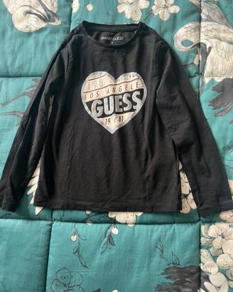 T-shirt Guess bambina manica lunga nera