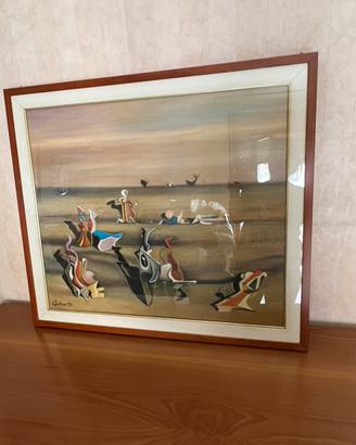 Quadro con cornice in legno