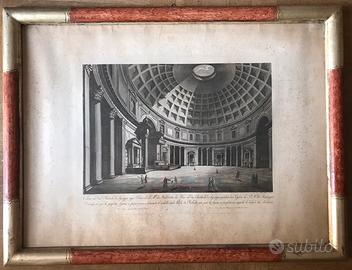 Stampa Pantheon Roma Incisione Feoli Fin 700 80x60