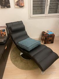 Chaise Longue da lettura in ecopelle