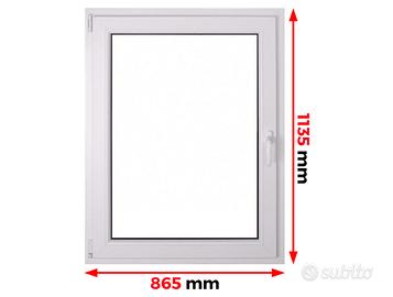 Finestra di plastica PVC Bianca 865X1135mm