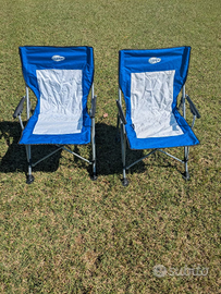 2 Sedie da campeggio pieghevoli – Blu e Bianco
