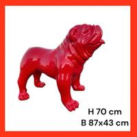 Statua bulldog inglese rosso in resina