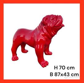 Statua bulldog inglese rosso in resina