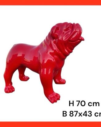 Statua bulldog inglese rosso in resina