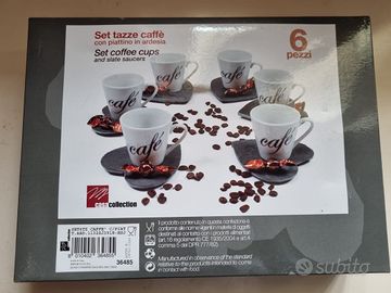 Set caffè con piattini in ardesia