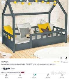 Letto casetta 80x160cm