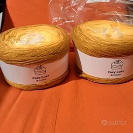 2 gomitoli nuovi misto lana multicolore 