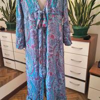 Vestito Indiano Boho NUOVO da allacciare 100% seta