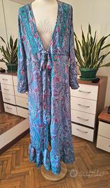 Vestito Indiano Boho NUOVO da allacciare 100% seta