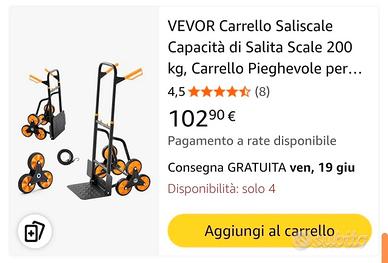 carrello per scale porta pacchi semi nuovo 200 kg
