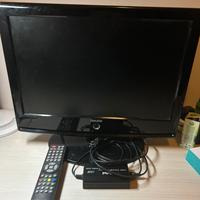 Monitor TV dikom + telecomando e alimentatore