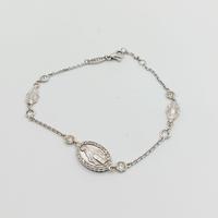 Bracciale rosario oro bianco 18 kt e zirconi