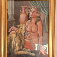Quadro dipinto olio su tela Pincher