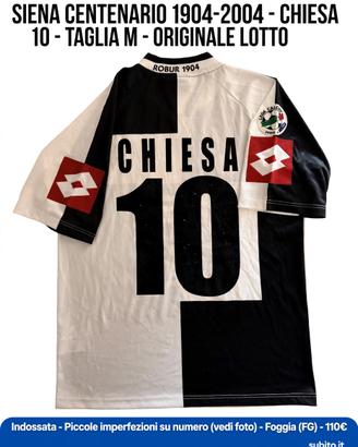 Maglia Siena Centenario 2004 -CHIESA 10- taglia M