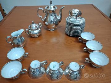 Servizio BAVARIA di porcellana con bagno argento