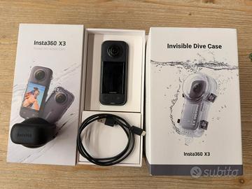 Insta 360 x3 + invisible dive case (sigillato)