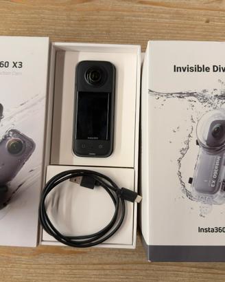 Insta 360 x3 + invisible dive case (sigillato)