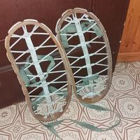 Coppia racchette da neve vintage in legno – ottime