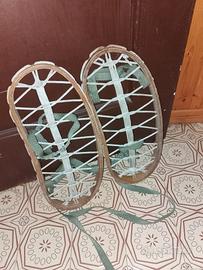 Coppia racchette da neve vintage in legno – ottime