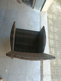 Sedie in rattan marrone