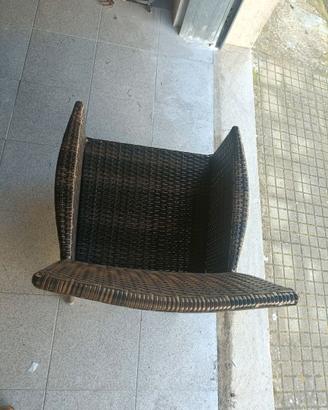 Sedie in rattan marrone