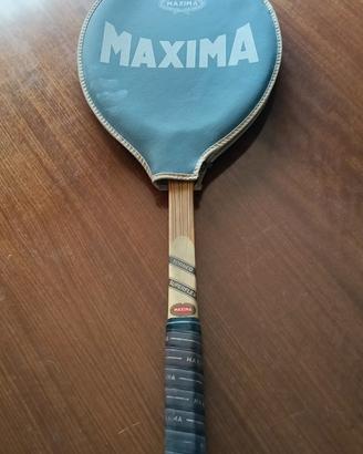 bacchetta da tennis maxima in legno vintage anni