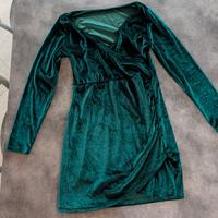 Abito elegante in velluto verde