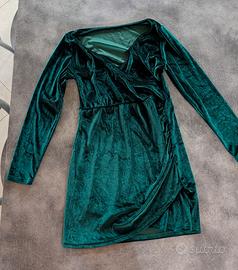 Abito elegante in velluto verde