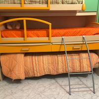 Letto a castello con doppio letto estraibile