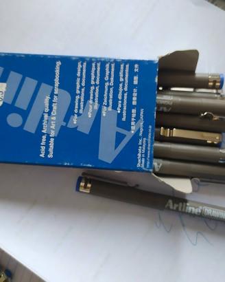 LOTTO 8 PZ ARTLINE DRAWING PEN DA DISEGNO BLU 0.3