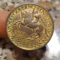 buono gettone 2 lire 1928 mussolini ve3