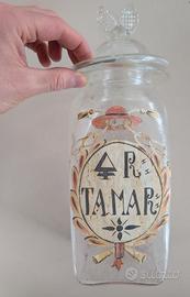 Antico Vaso Farmacia "TAMAR" in vetro soffiato