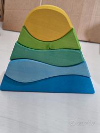 Puzzle Montagna e Sole in legno (5 pezzi)