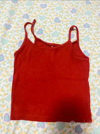 Canottiera/canotta corta top corto rossa/rosso