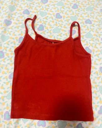 Canottiera/canotta corta top corto rossa/rosso