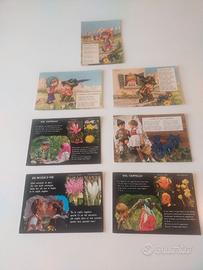 Lotto 7 cartoline molto datate con canti popolari