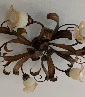 Plafoniera Lampadario Floreale 5 Luci