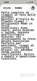 porta abiti da viaggio in vera pelle marrone