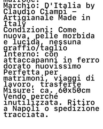 porta abiti da viaggio in vera pelle marrone
