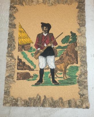 Quadro artigianale in sughero sardo vintage