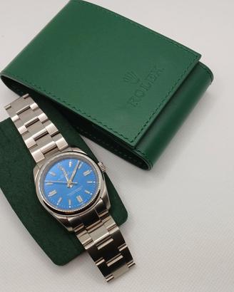 Pochette Rolex in pelle verde