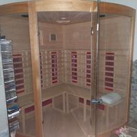 Sauna in legno 1,5x1,5 m alta 1,8 m con termostato