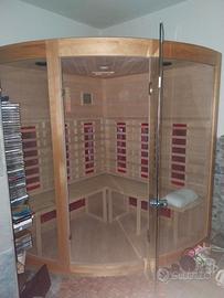 Sauna in legno 1,5x1,5 m alta 1,8 m con termostato