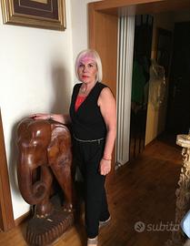 statua di elefante grande  in teak intagliato 50'