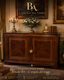 Elegante credenza in noce con radica – fine ‘800