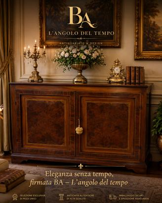 Elegante credenza in noce con radica – fine ‘800