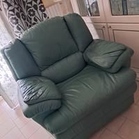 poltrona verde vera pelle anche basculante