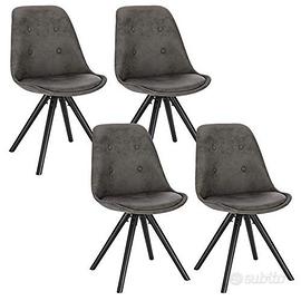 Set 4 sedie nordiche moderne grigio 